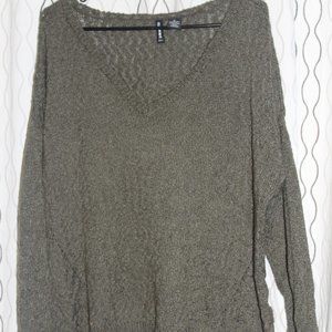 Green knit sweater 1x